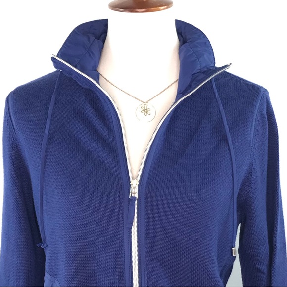 Zenergy Chico's Royal Blue Full Zip Sweater Jacket Chico's Size1 (M/8) - Picture 2 of 12